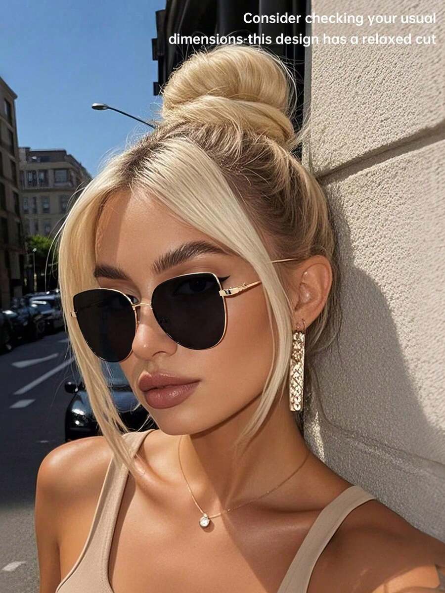 アクセサリー レディース アイアクセサリー 1個 キャットアイ メタル コッパー フルフレーム オンブレ レンズ レディースファッ拍卖