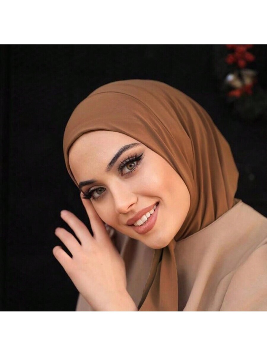 アクセサリー レディース スカーフ 1個 レディース ヒジャブ 無地スポーツキャップ、ストラップ付き簡単ヘッドラップ ボタン留め拍卖
