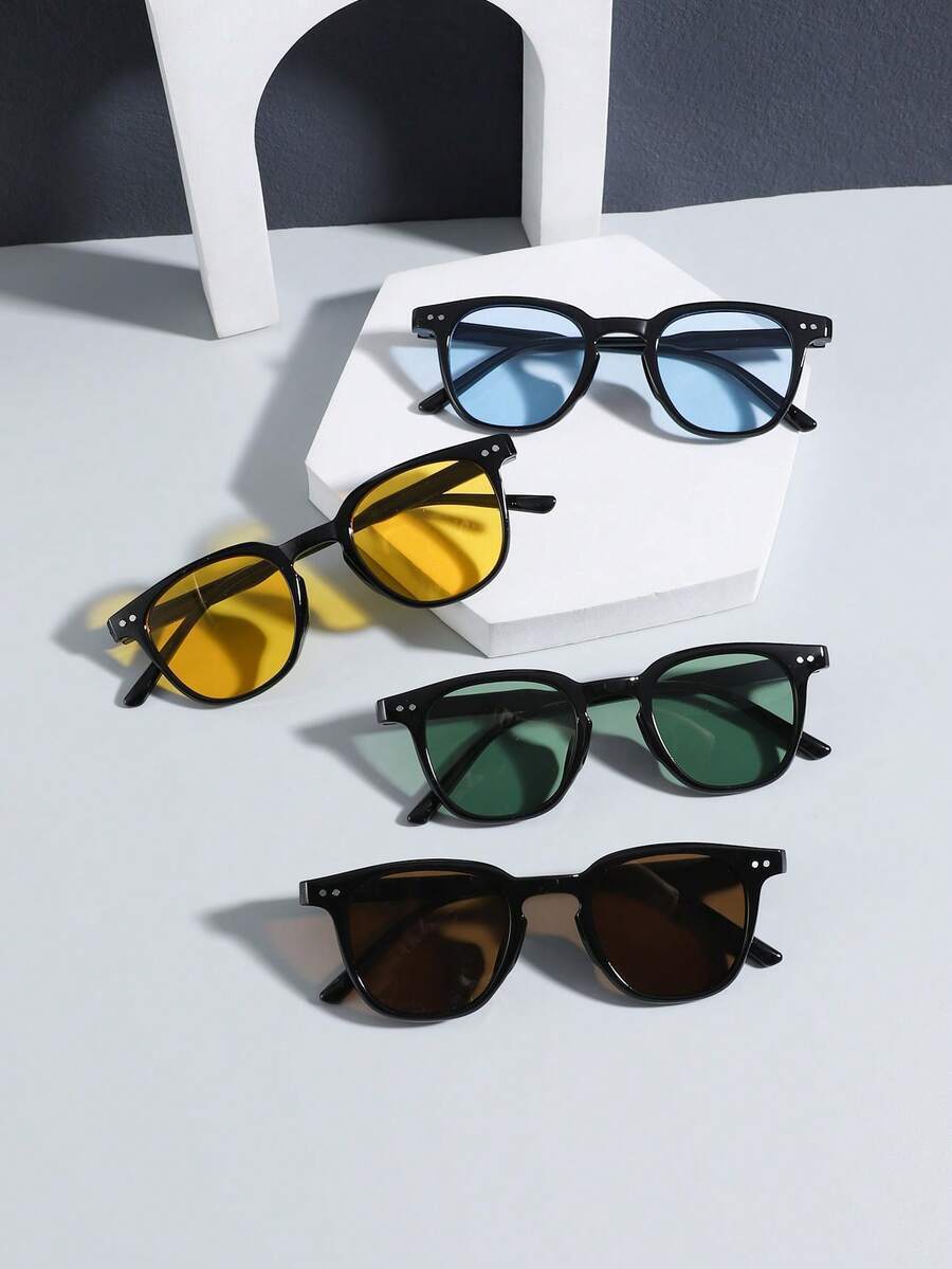 アクセサリー メンズ アイアクセサリー 4個 メンズファッションアイウェア アクリル カジュアル スモールレクタングル マリンスタ拍卖