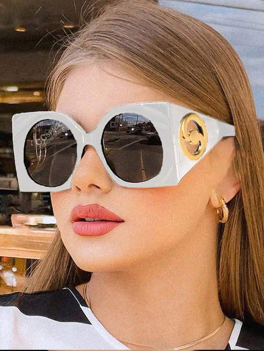 アクセサリー レディース アイアクセサリー 1個 オーバーサイズ スクエア&ラウンド フレーム ジェリーカラー ファッション レト拍卖