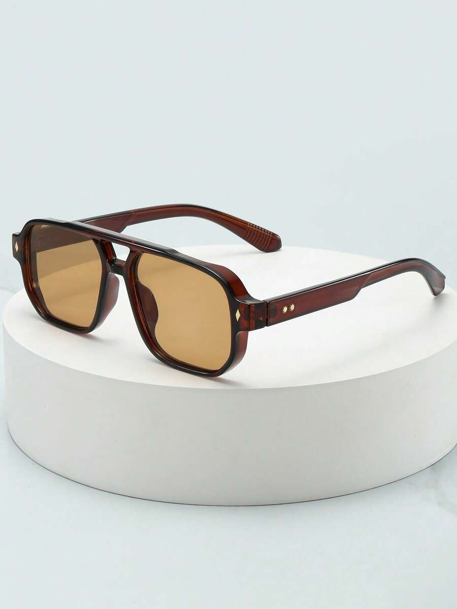 アクセサリー メンズ アイアクセサリー 1個 メンズクラシックスクエアダブルブリッジミニマリストファッショングラス(運転、旅行、カ拍卖