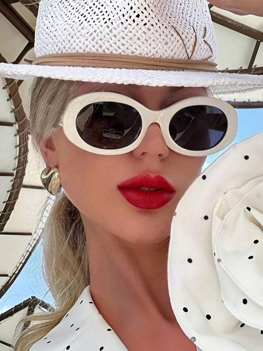 アクセサリー レディース アイアクセサリー 1個 レディース 大きめフレーム オーバル レトロファッショングラス、ファッショナブル拍卖