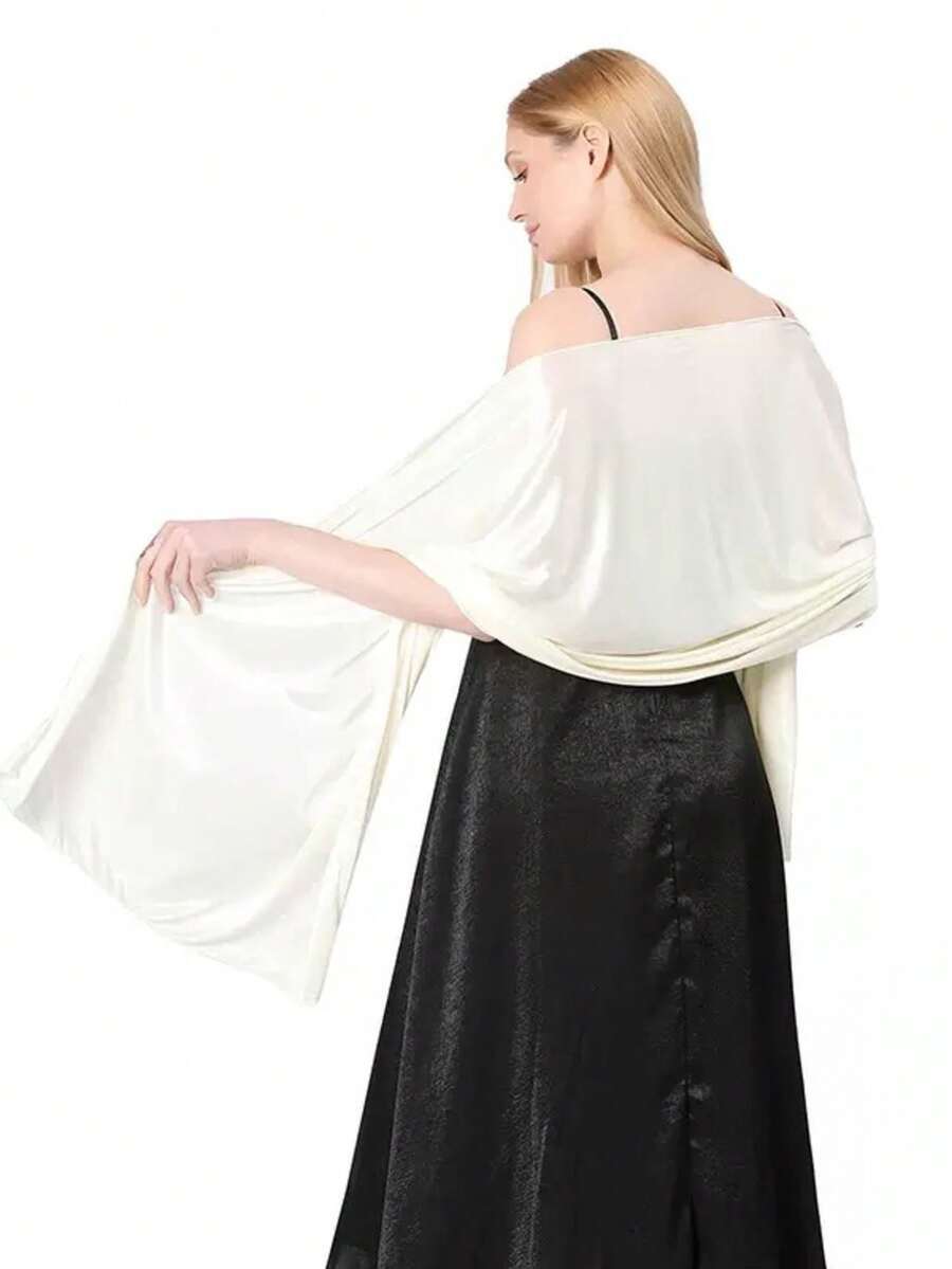 アクセサリー レディース スカーフ 1個 無地カジュアルパーティー上品サテンウェディング装飾イブニングドレスショール、多用途でハイ拍卖