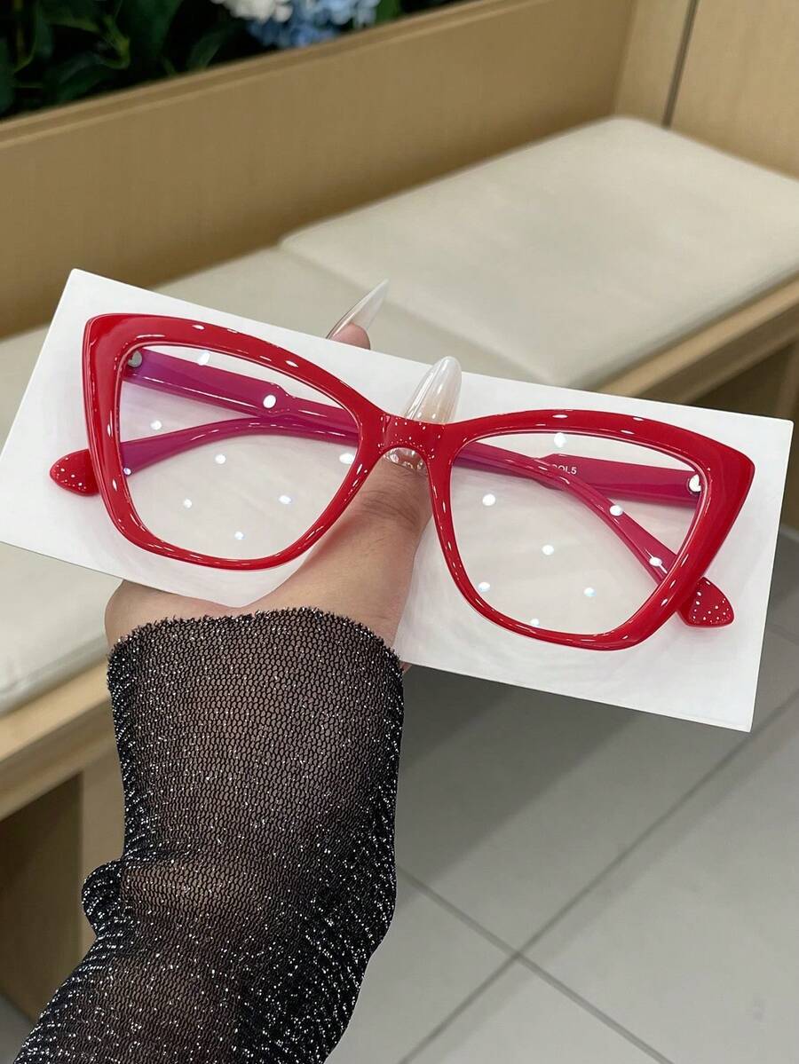 アクセサリー レディース アイアクセサリー セット 1ペア レディース レッド キャットアイ フレーム パーソナライズ ソリッドカ拍卖