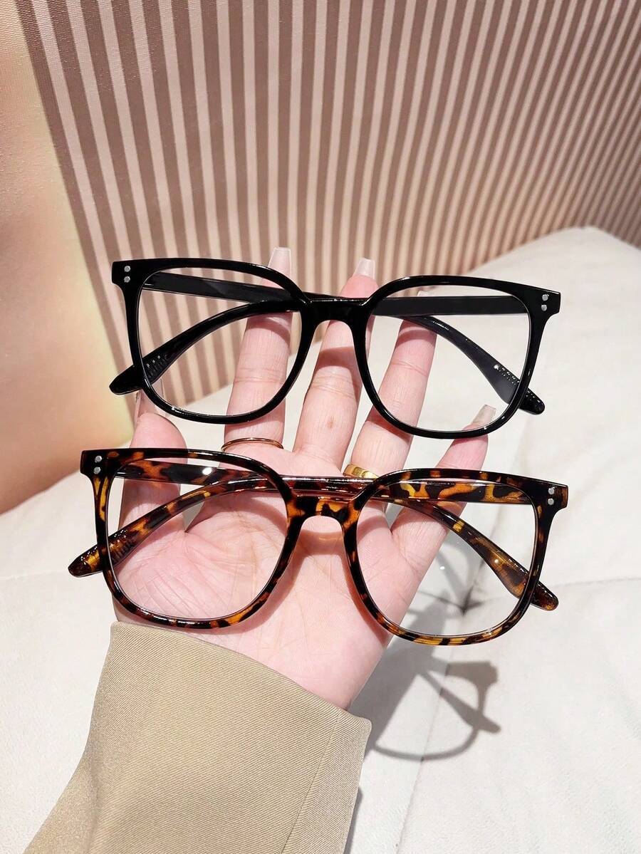 アクセサリー レディース アイアクセサリー セット 2個 レディース スクエア型 ブラック レオパード柄 ブルーライトカット メガ拍卖