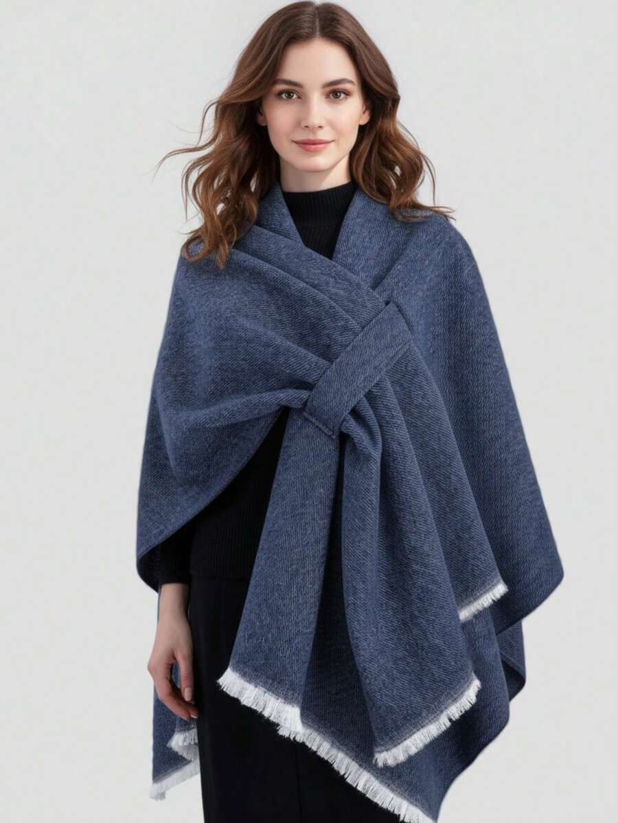 アクセサリー レディース スカーフ 1個 ミニマリズム 無地 フェイクカシミア タッセル デザイン 暖かいショール レディース、カ拍卖