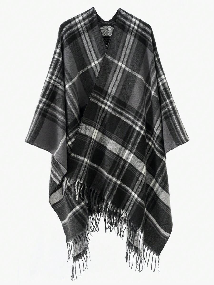 アクセサリー レディース スカーフ 1個 レディース ファッショナブルなチェック柄 暖かいスカーフ ショール ポンチョ拍卖