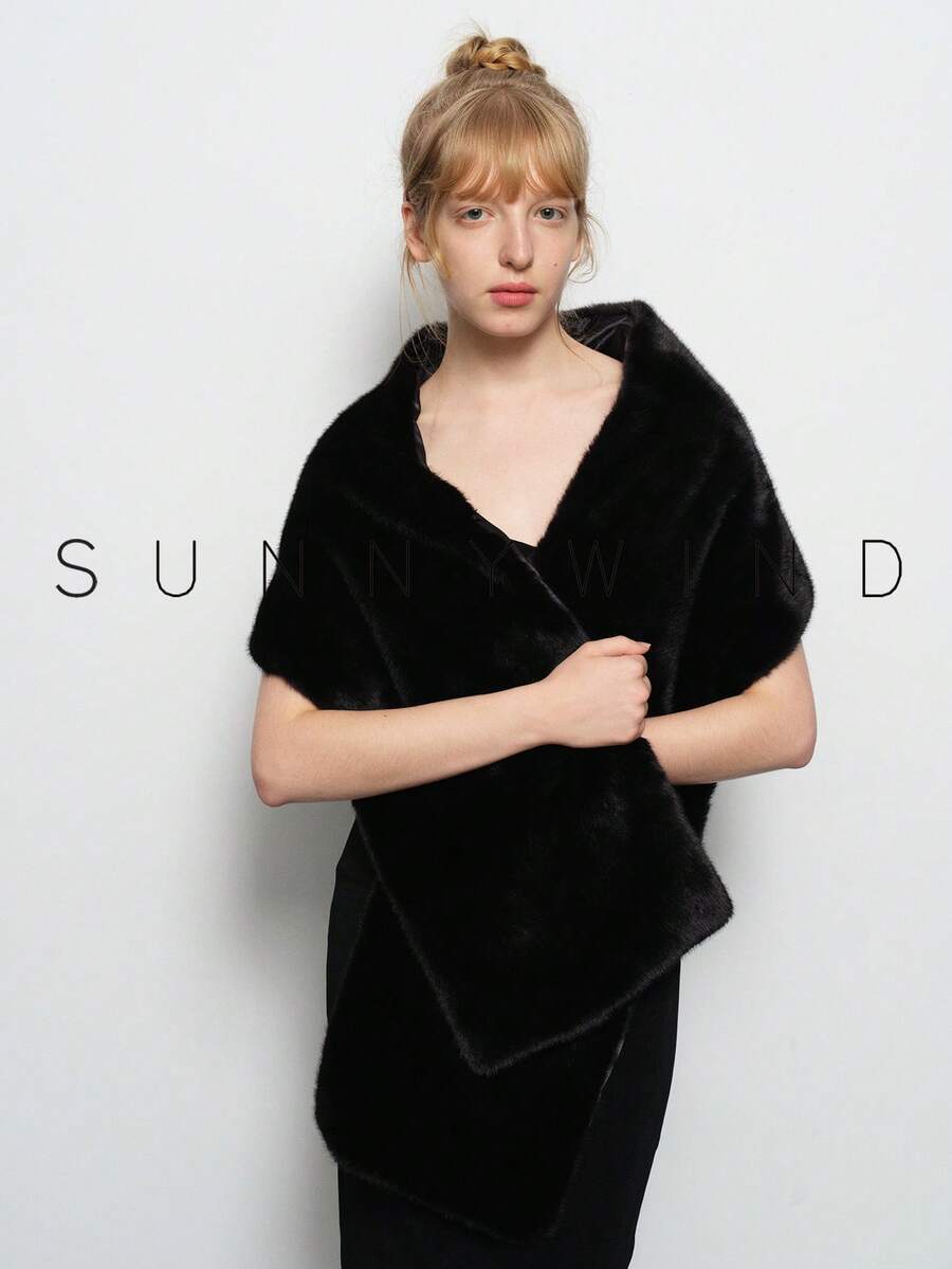 アクセサリー レディース スカーフ 1個 レディース 無地 ファッショナブル フェイクファー ショール、ブライダルイブニングパーテ拍卖