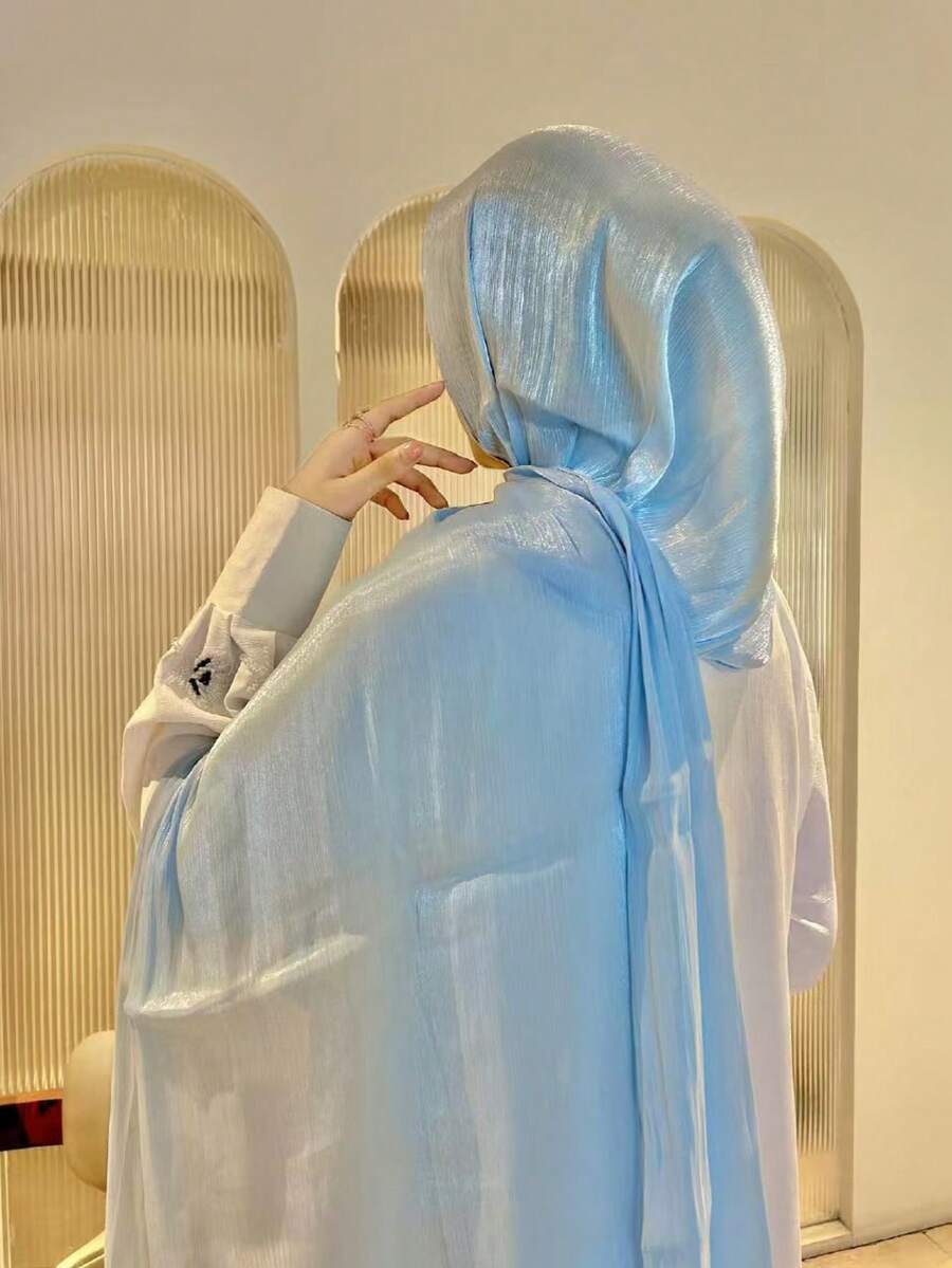 アクセサリー レディース スカーフ 1個 女性用 ベーシック 無地 シルクライク エレガント 光沢 ソフト ヘッドスカーフ、アラビ拍卖