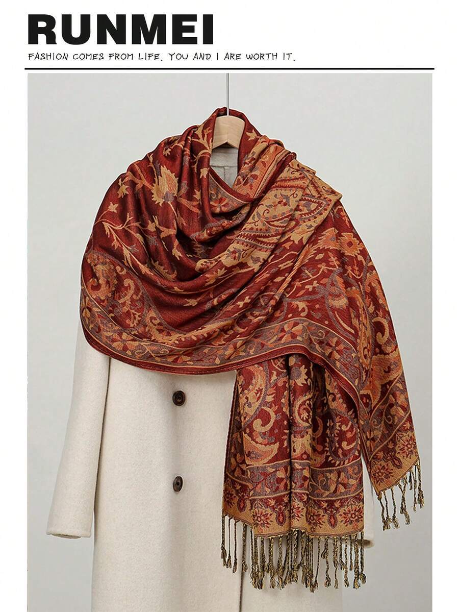 アクセサリー レディース スカーフ 1枚 女性用エレガントなペイズリー柄ジャカード スカーフ/ショール、デイリー外出、旅行、撮影に拍卖