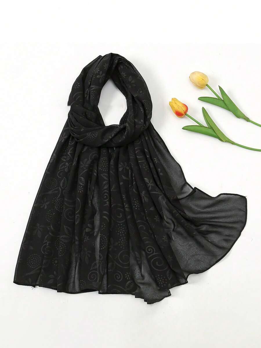 アクセサリー レディース スカーフ 1枚 中東風エンボス模様 無地スカーフ ショール、全ての女性に適しています (照明の関係で、わ拍卖