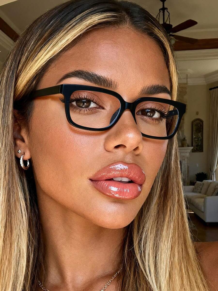 アクセサリー レディース アイアクセサリー セット 1ペア クラシックミニマリストトラベルフレームクリアレンズメガネ、デイリーオフ拍卖