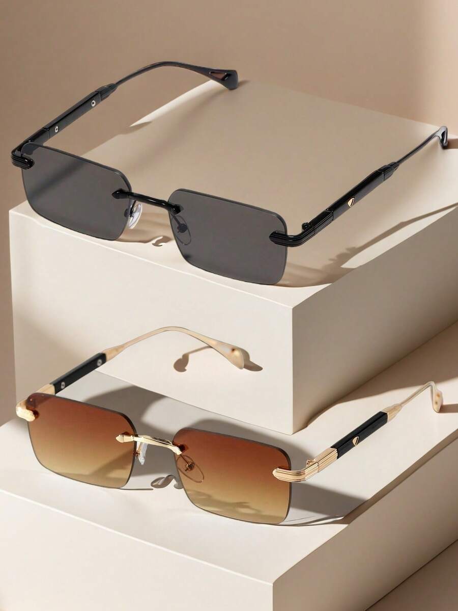 アクセサリー メンズ アイアクセサリー 2個 夏用メンズフレームレストラベルサングラス メタルハート型パターン、頑丈、ラグジュアリ拍卖