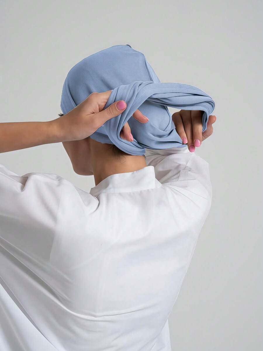 アクセサリー レディース スカーフ 1個 レディース定番無地ヒジャブ、3通りの着用方法、多用途&実用的なエラスティック ヘッドスカ拍卖