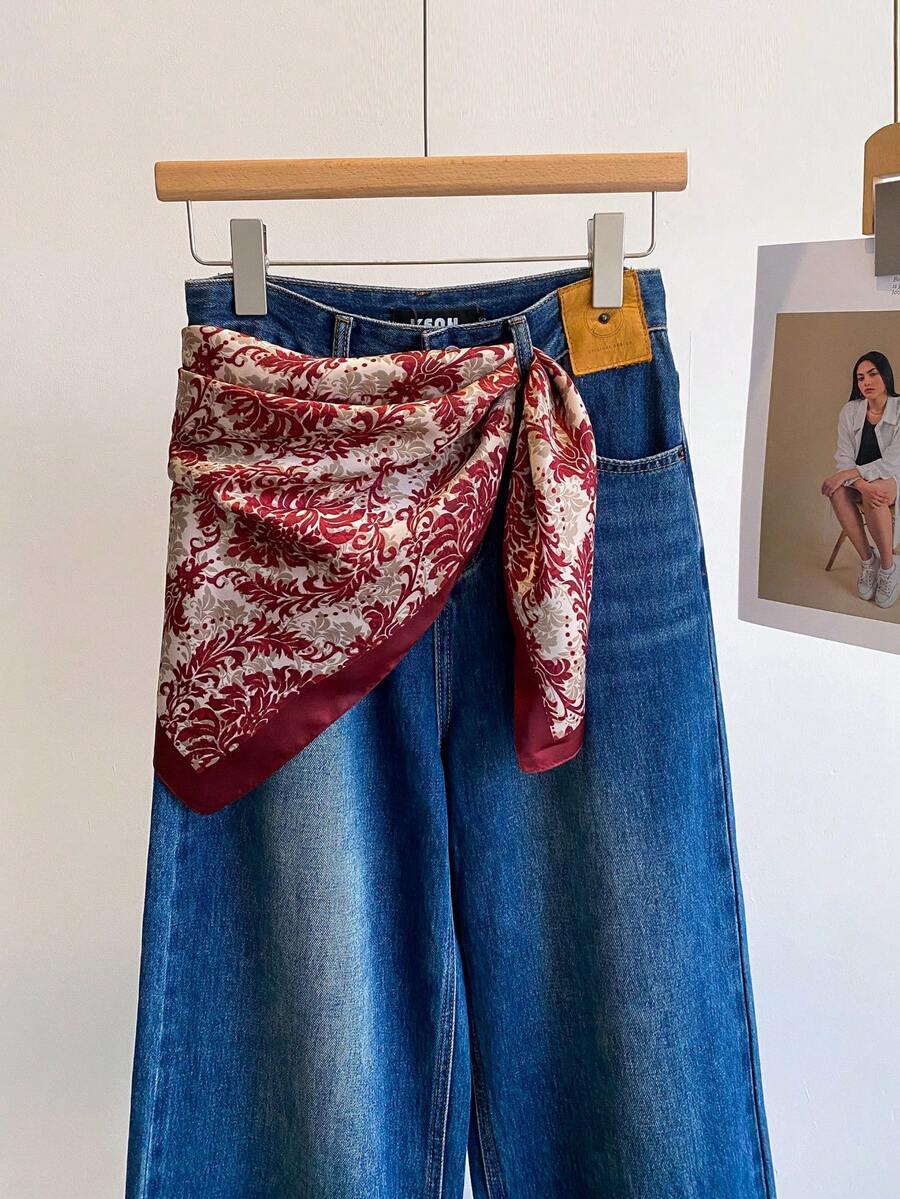 アクセサリー レディース スカーフ 1枚 レディース バーガンディ シルクスカーフ、70cm正方形スカーフ、ヨーロッパ&アメリカン拍卖