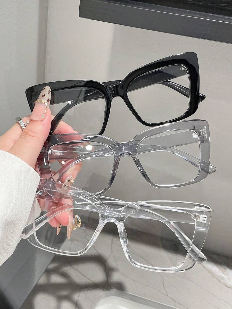 アクセサリー レディース アイアクセサリー セット 3個セット キャットアイ型 大きめフレーム ミニマリストデザイン メガネ 男女拍卖