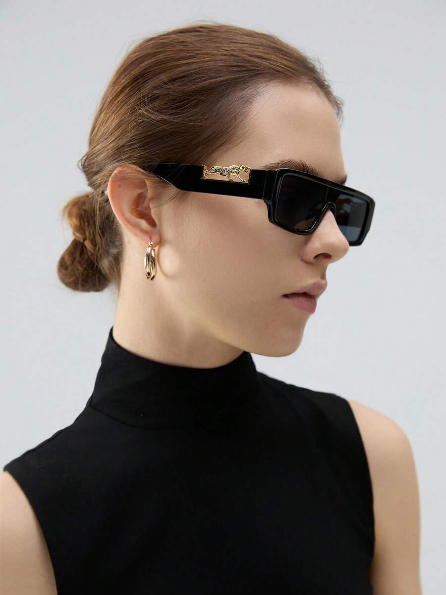 アクセサリー メンズ アイアクセサリー 1個 レオパード柄ファッションメンズブラックファッショングラス ビーチ撮影 クリスマス コ拍卖