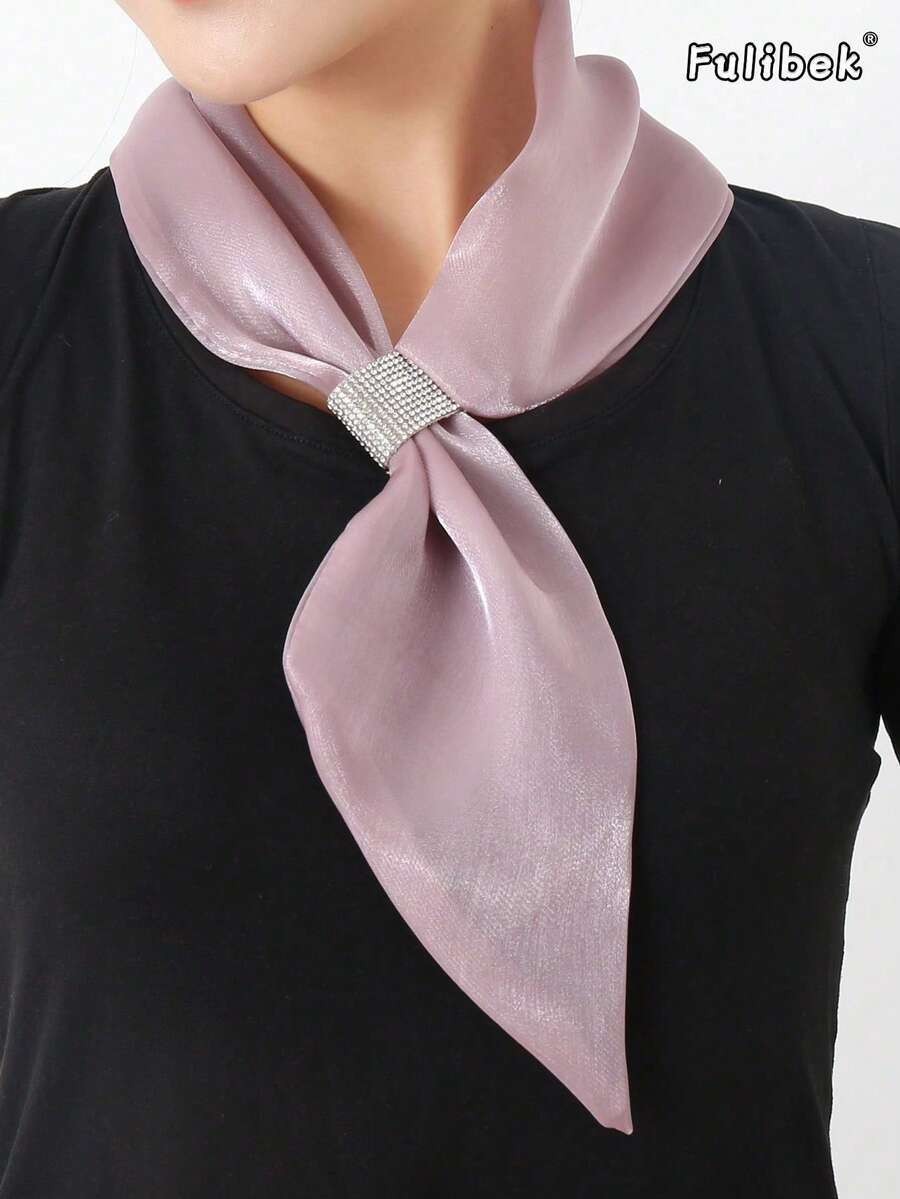 アクセサリー レディース スカーフ 1個 レディース ラインストーン装飾 小さめスカーフ、多用途ネッカチーフ、ファッションネックゲ拍卖