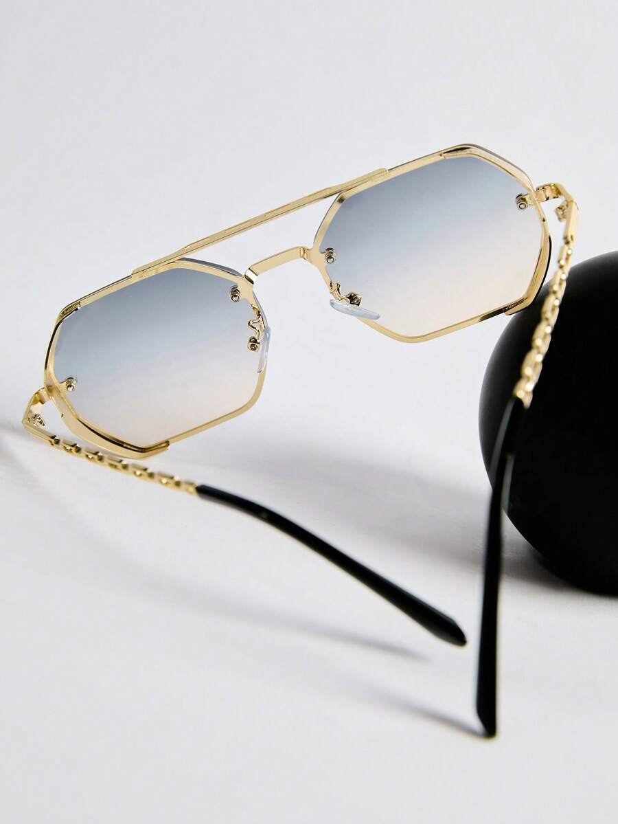 アクセサリー メンズ アイアクセサリー 1個 ユニセックス メタリック ポリゴン型 パーソナライズ ファッショナブル メガネ ビン拍卖