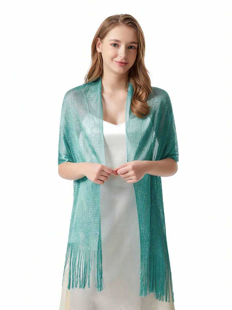 アクセサリー レディース スカーフ 1枚 メタリックスレッド フラットショール、花嫁、ボール、結婚式、パーティーのフォーマルドレス拍卖