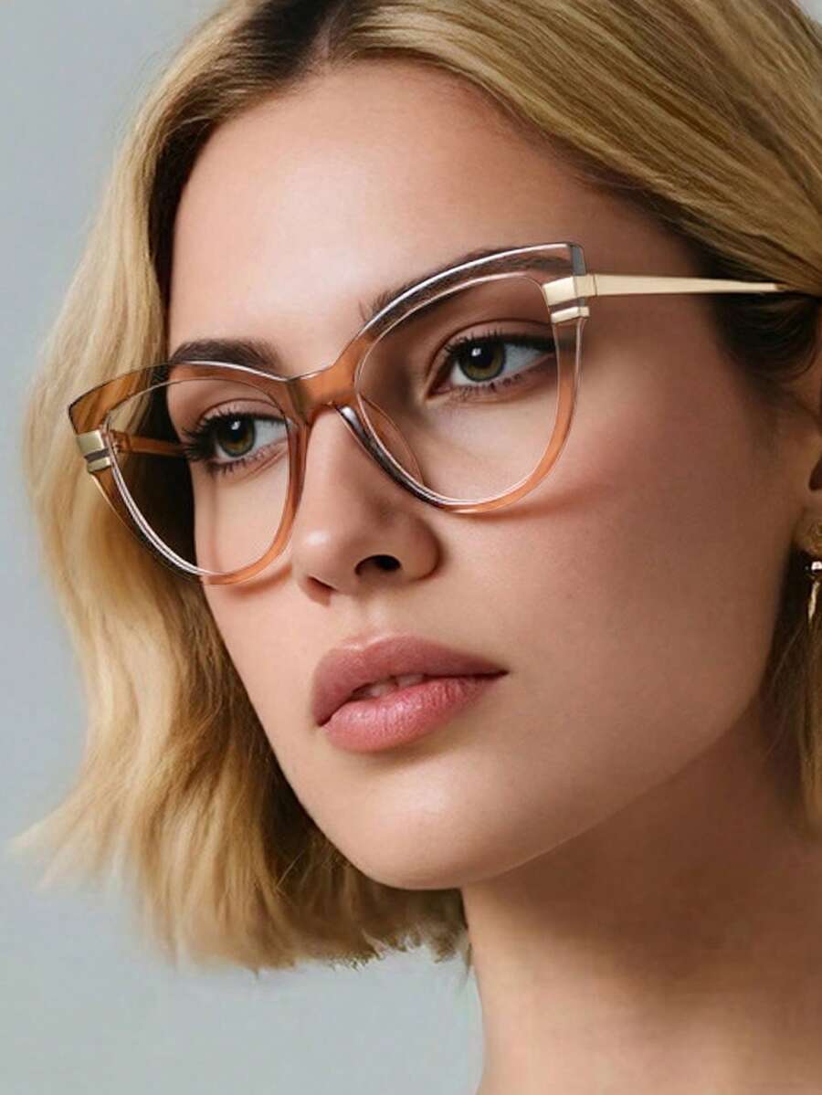 アクセサリー レディース アイアクセサリー セット 1ペア 新作 猫目型 レディースメガネ、オーバル型フレーム メタルテンプル、カ拍卖