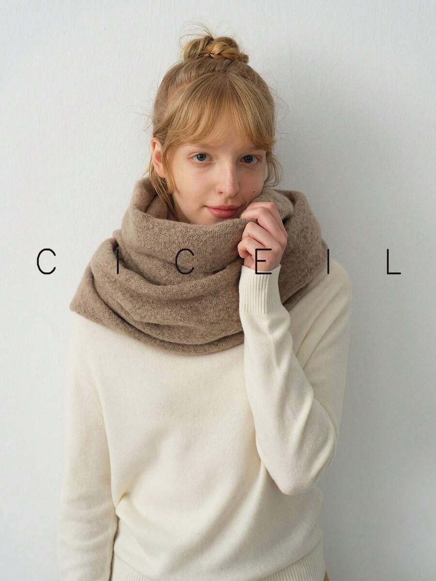 アクセサリー レディース スカーフ 1枚 レディース 無地 ニット ポリエステルスカーフ、シンプルでエレガント、秋冬の日常使いに暖拍卖