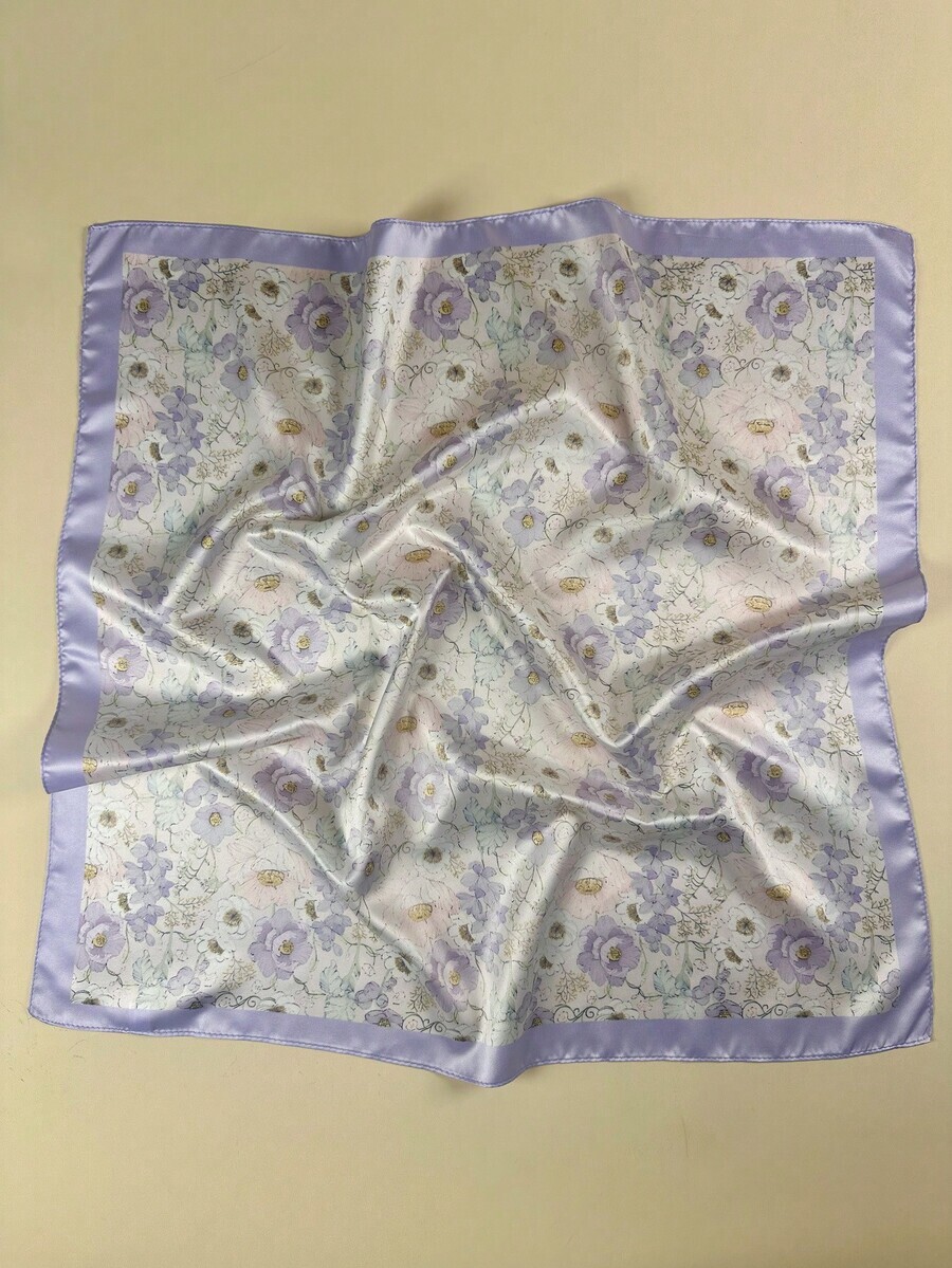 アクセサリー レディース スカーフ 1枚 レディース ディジー フローラル プリント スクエアスカーフ エレガントなネッカチーフ拍卖