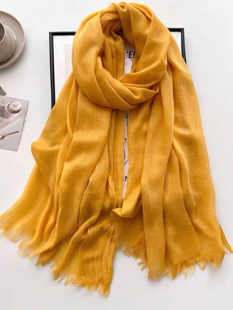 アクセサリー レディース スカーフ 1個 新作 多用途 無地 竹編みマフラー/ショール レディース拍卖