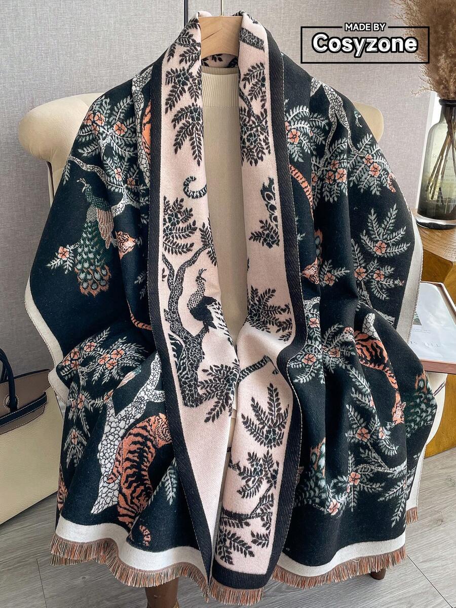 アクセサリー レディース スカーフ 1個 フローラルジャカード ニット フォーカシミア調 暖かいマフラー/ラップ レディース用、秋拍卖