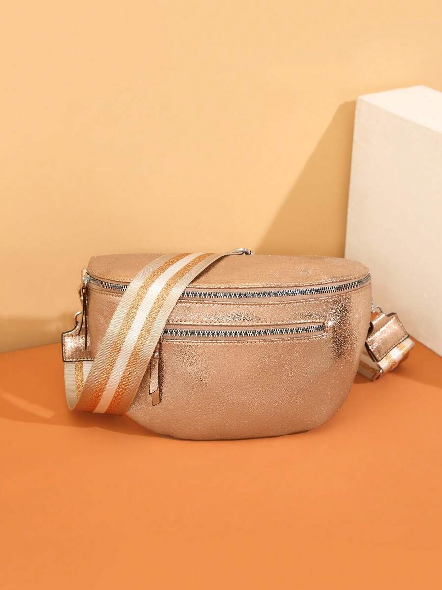 バッグ レディース ウエストバッグ ファッショナブルなチェストバッグ、幅広いストラップ、大容量ショルダーバッグ、ミニマリストのコミ拍卖