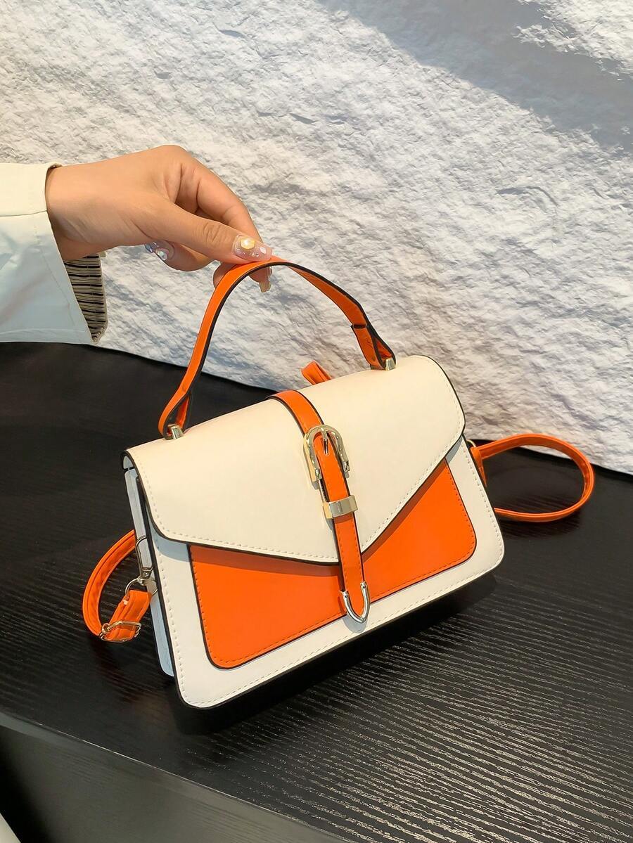 バッグ レディース ハンドルバッグ 軽量 ビジネスカジュアル ミニスクエアバッグ、エレガントな黒色トップハンドル フラップ PU、拍卖