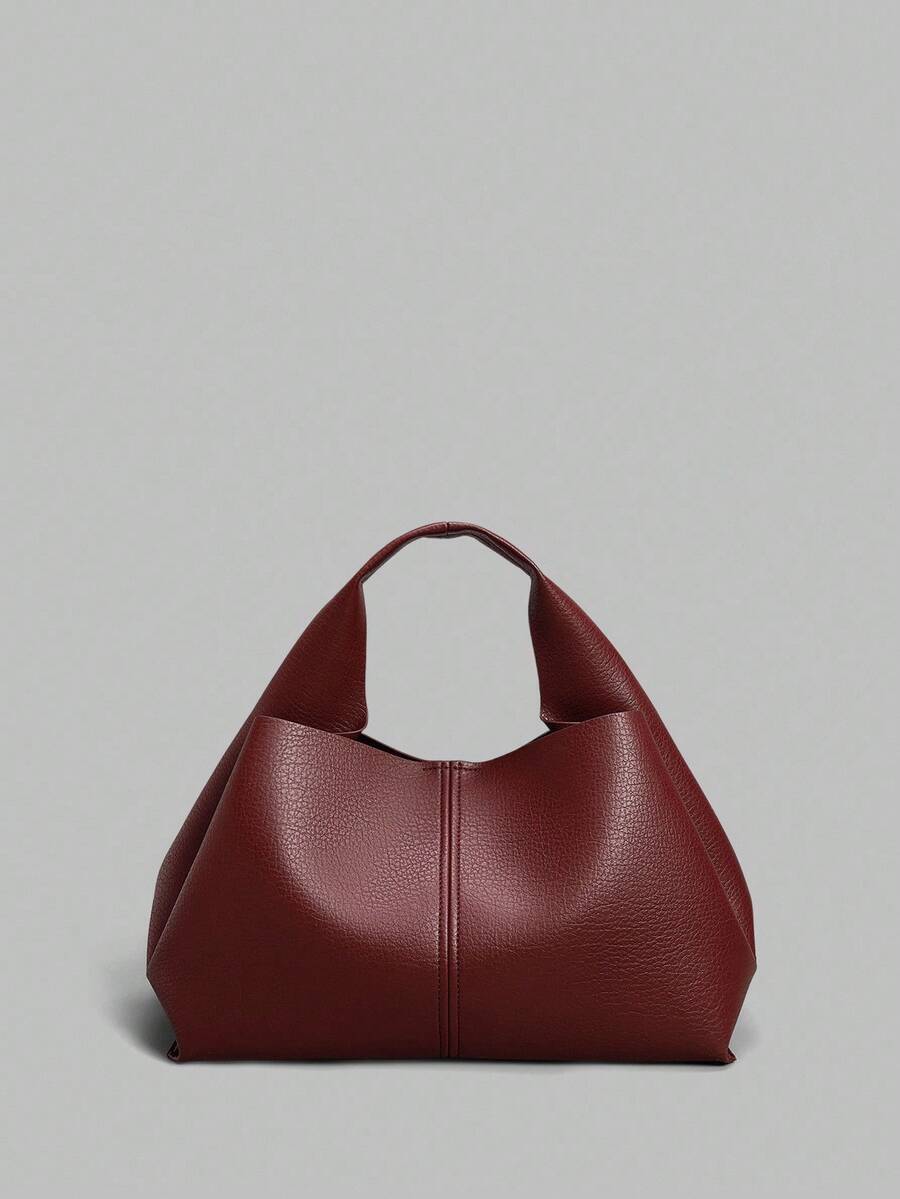 バッグ レディース ハンドルバッグ レディース 無地 PUレザー ハンドバッグ、ファッション デイリー通勤拍卖