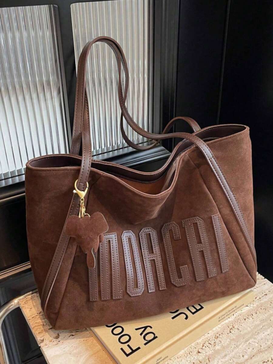 バッグ レディース トートバッグ 女性用 フェイクスエード ショルダーバッグ 1個入り、カジュアル ヴィンテージ ファッション 大拍卖