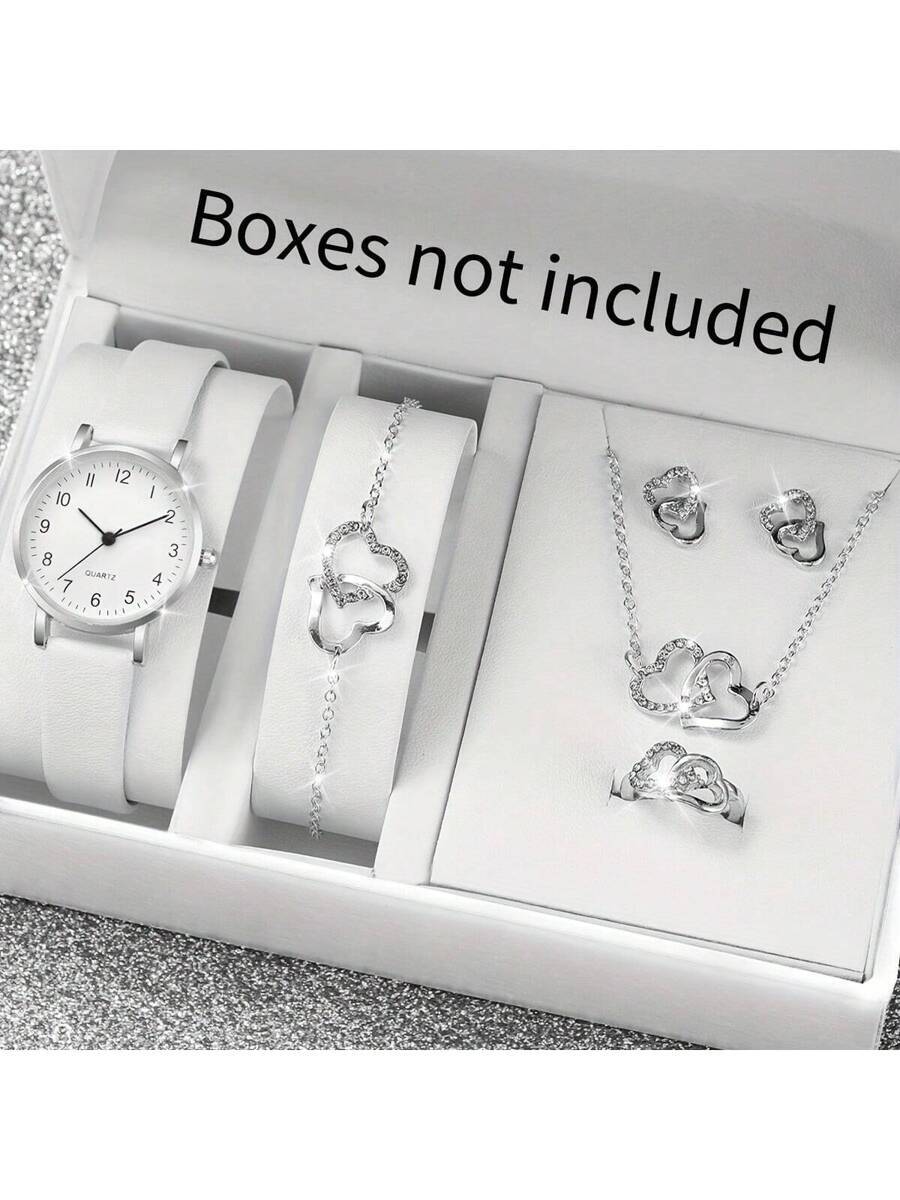 腕時計 レディース セット レディース腕時計6個セット カジュアルファッション女性用PUレザーバンドクオーツ時計、アクセサリーハー拍卖