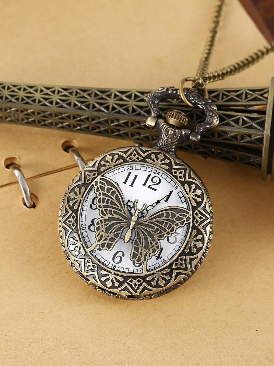 腕時計 メンズ クォーツ ヴィンテージ メンズ ブラックダイヤル ポケットウォッチ チェーン付き、レトロ ローマ数字 腕時計、彼へ拍卖