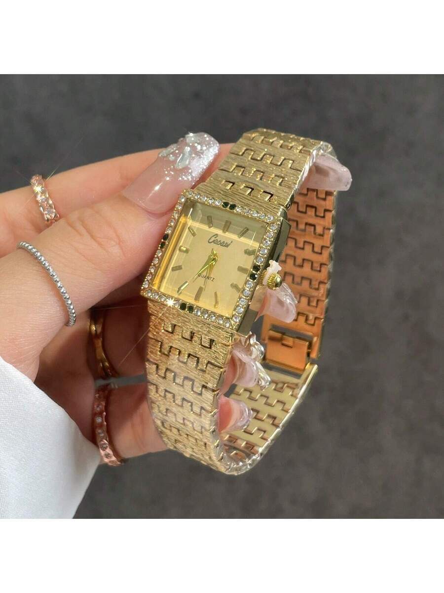 腕時計 レディース クォーツ 1個 ヴィンテージゴールドタッセル ミニマリスト高級防水レディース腕時計、デイリー使用拍卖