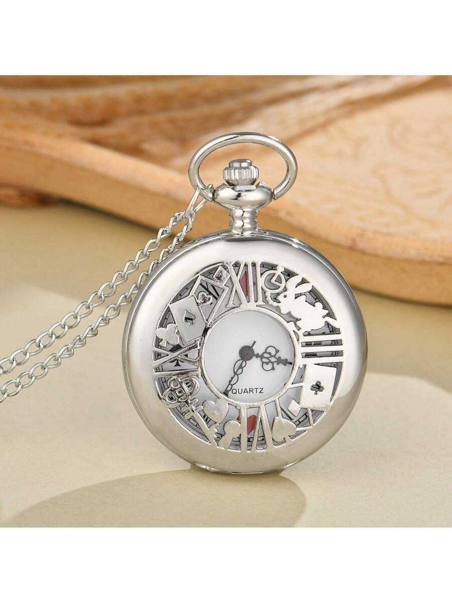 腕時計 懐中時計 新作 中空フラワー ウサギ柄 ビンテージ ポケットウォッチ ペンダントチェーン、素材アップグレード版、友人への特拍卖