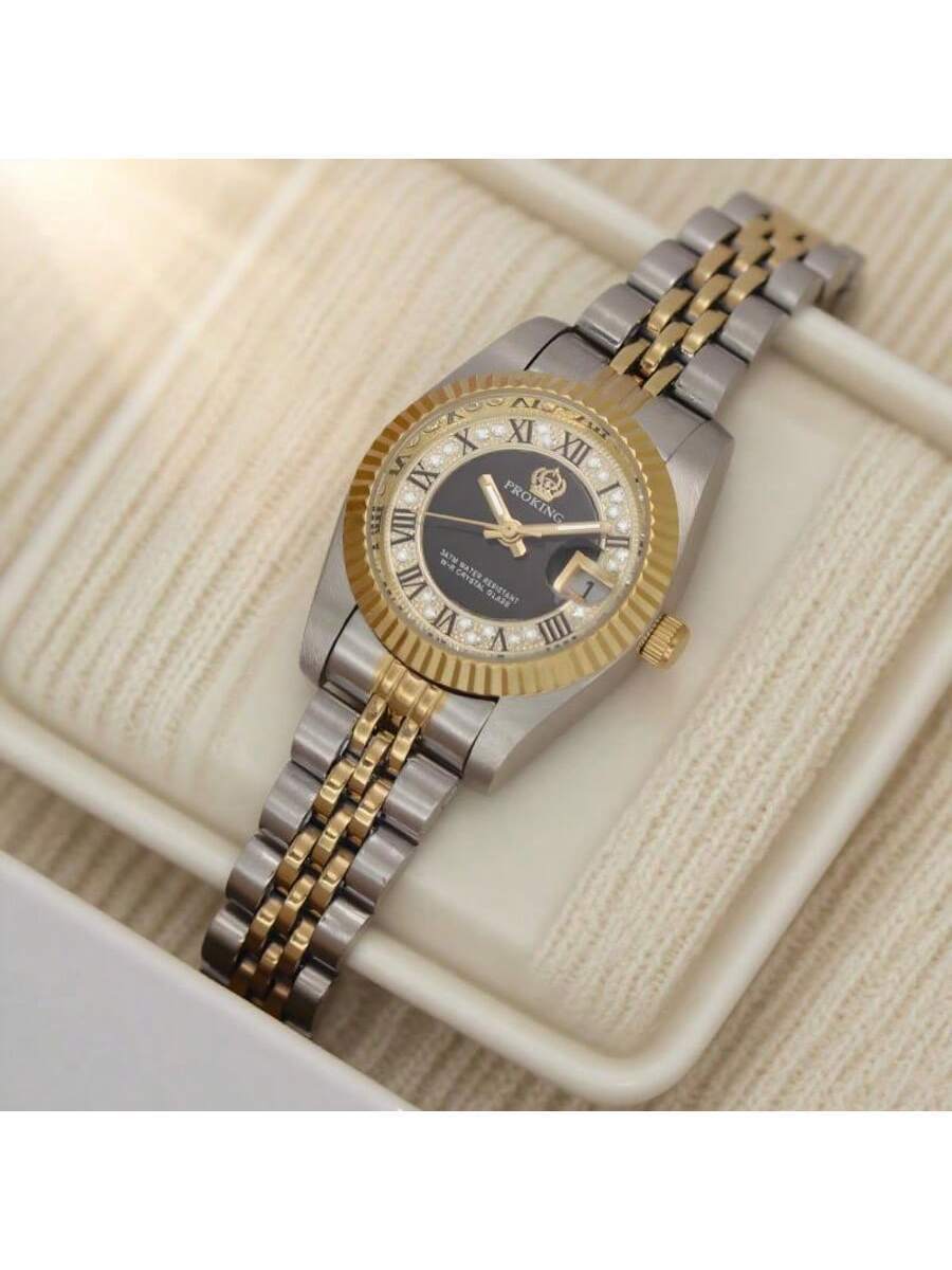 腕時計 レディース クォーツ 1個 26mm レディース腕時計、エレガントで魅力的、ビジネススタイリッシュ、超防水、高級カレンダー拍卖