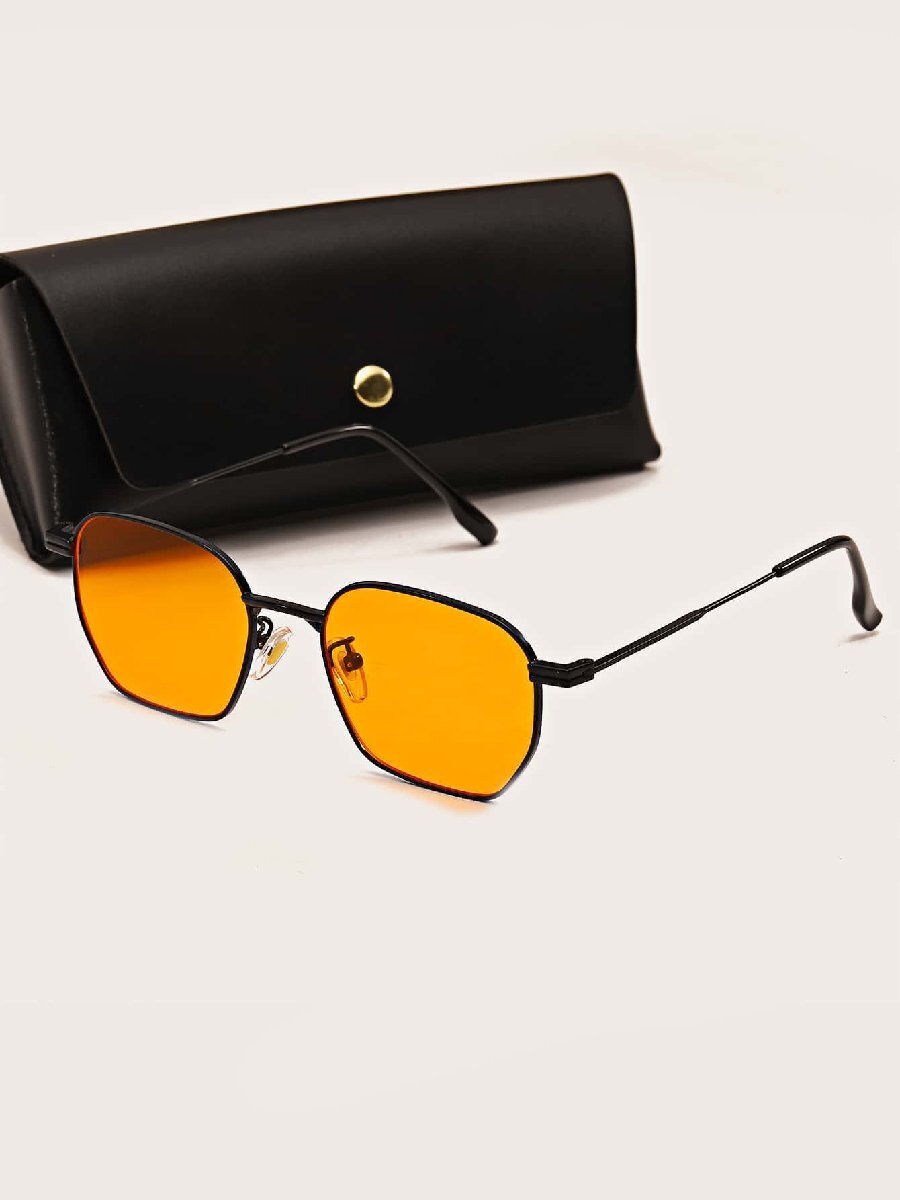 アクセサリー メンズ アイアクセサリー 1ペア メンズ幾何学フレーム ボヘミアンサングラス、トラベル、ビンテージサングラス、サング拍卖