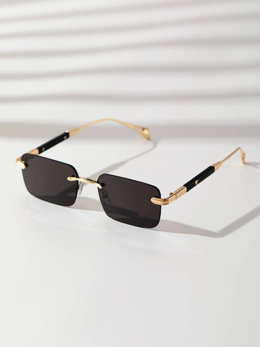 アクセサリー メンズ アイアクセサリー 1個 リムレストラベルサングラス メンズ メタルフレーム ハート型ディテール、ドライビング拍卖