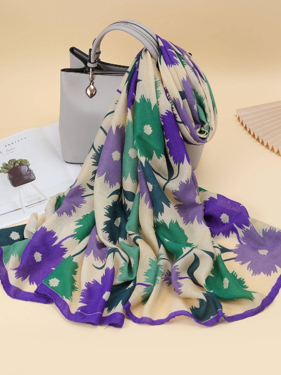 アクセサリー レディース スカーフ フラワープリント ストール レディース ファッション カジュアル ストリートショッピング ウォ拍卖