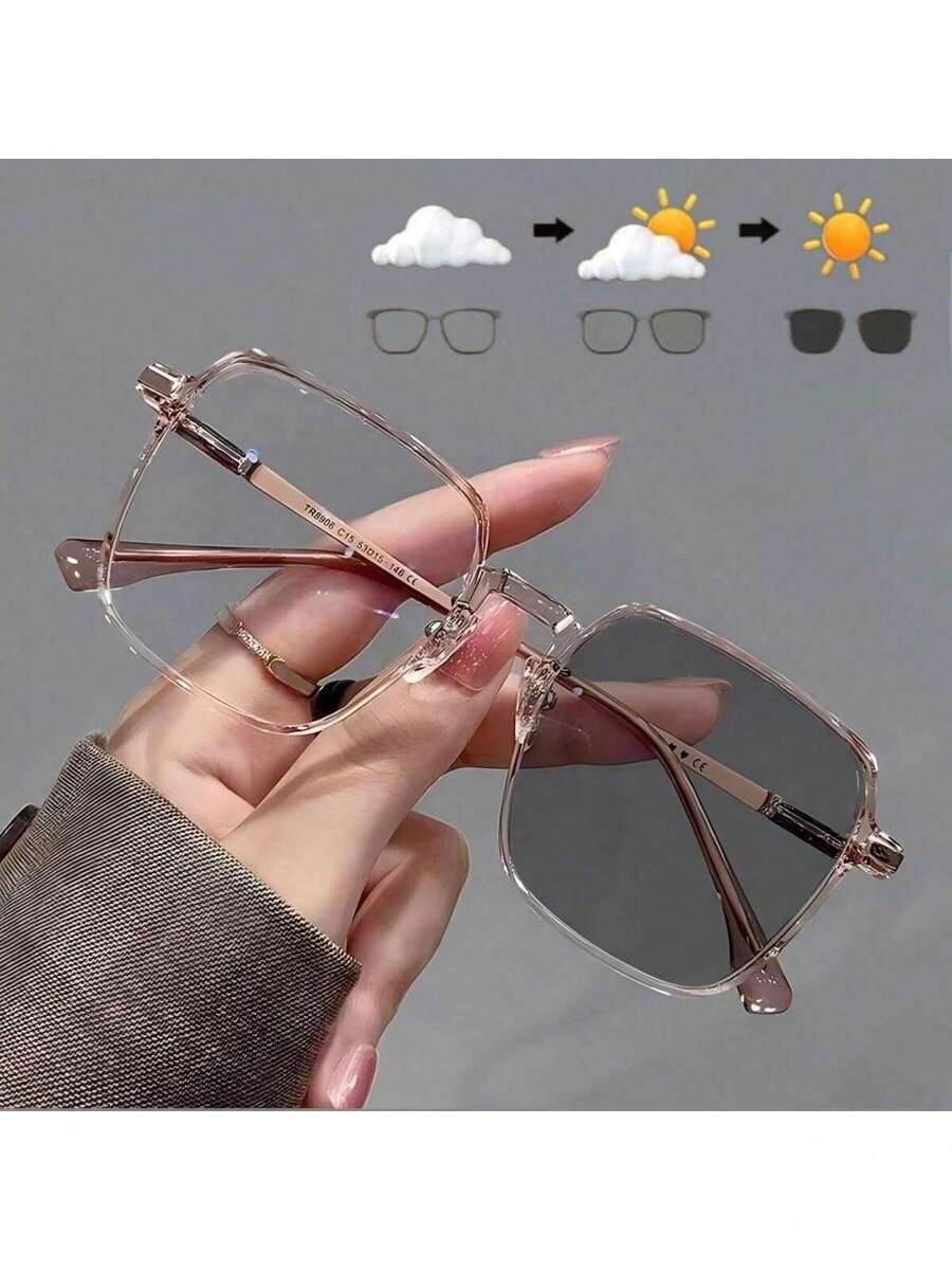 アクセサリー レディース アイアクセサリー 1個 自然な外観の大型フレーム フォトクロミック レディースファッショングラス、旅行や拍卖
