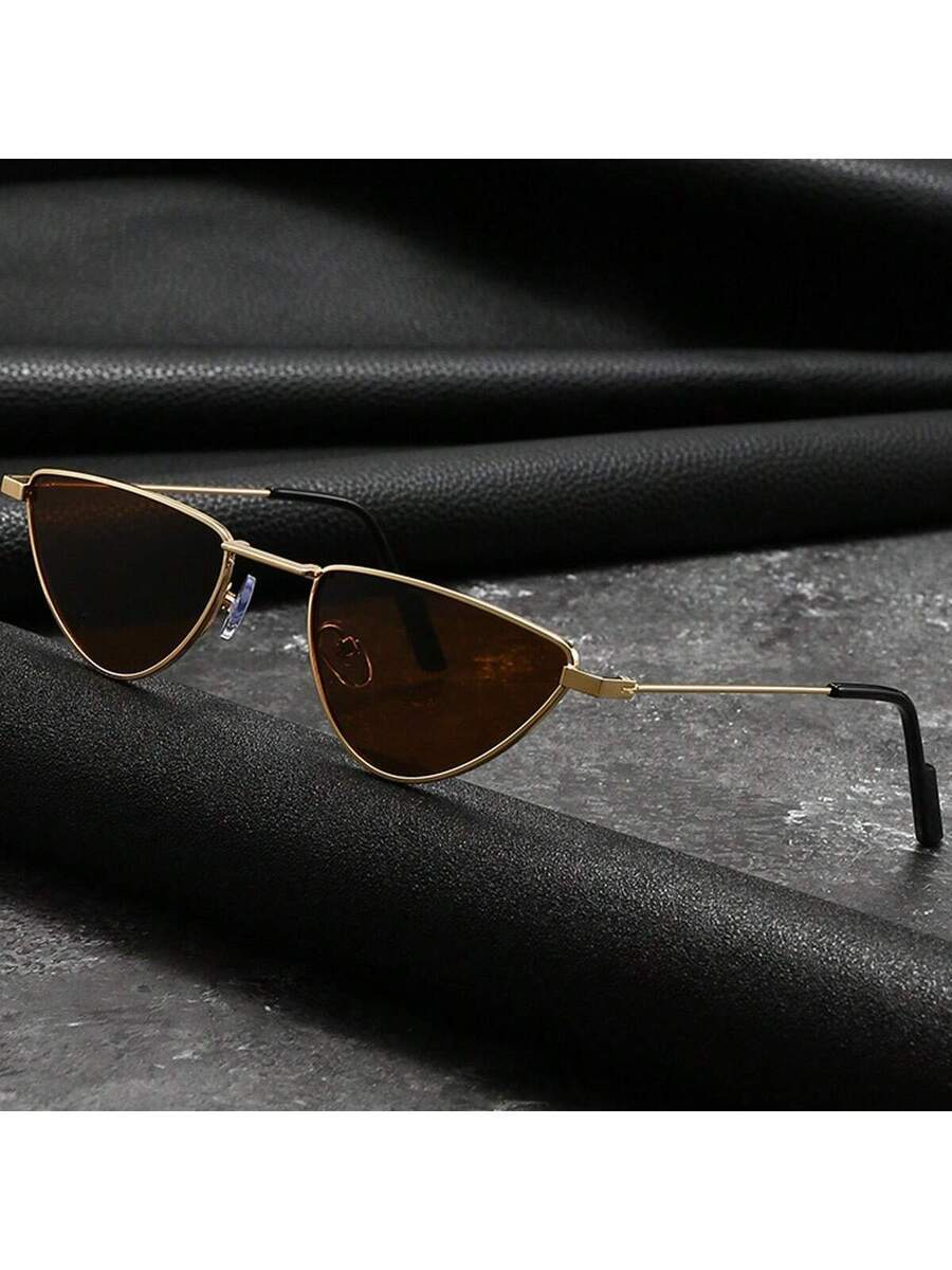 アクセサリー メンズ アイアクセサリー 1ペア ユニセックス レトロファッショングラス、ハイファッション キャットアイ メタルフレ拍卖