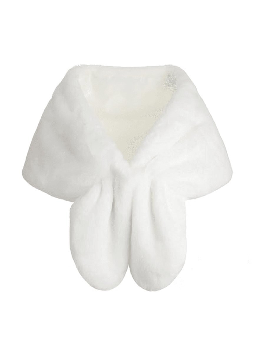 アクセサリー レディース スカーフ 女性用エレガントでファッショナブルな白い人工毛皮ショール、レディース用ソフトな人工毛皮ショール拍卖