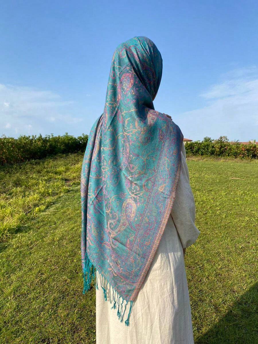 アクセサリー レディース スカーフ 1枚 ボヘミアン風 レディース タッセル ジャカード スカーフ、ペイズリー織りショール、パシュ拍卖