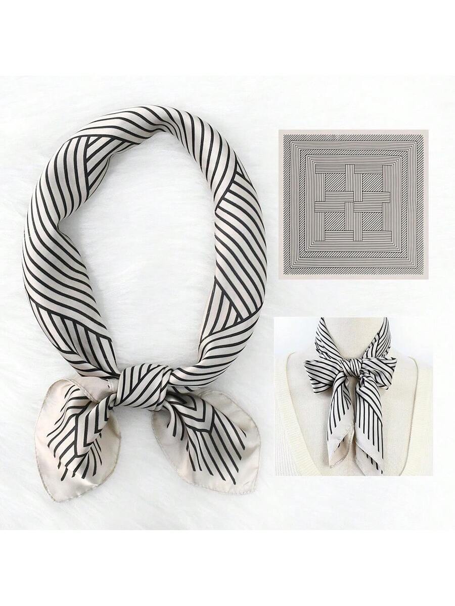 アクセサリー レディース スカーフ 1個 ファッショナブルな シンプル ジオメトリック柄 レディース 多用途ウエストベルト、スカー拍卖