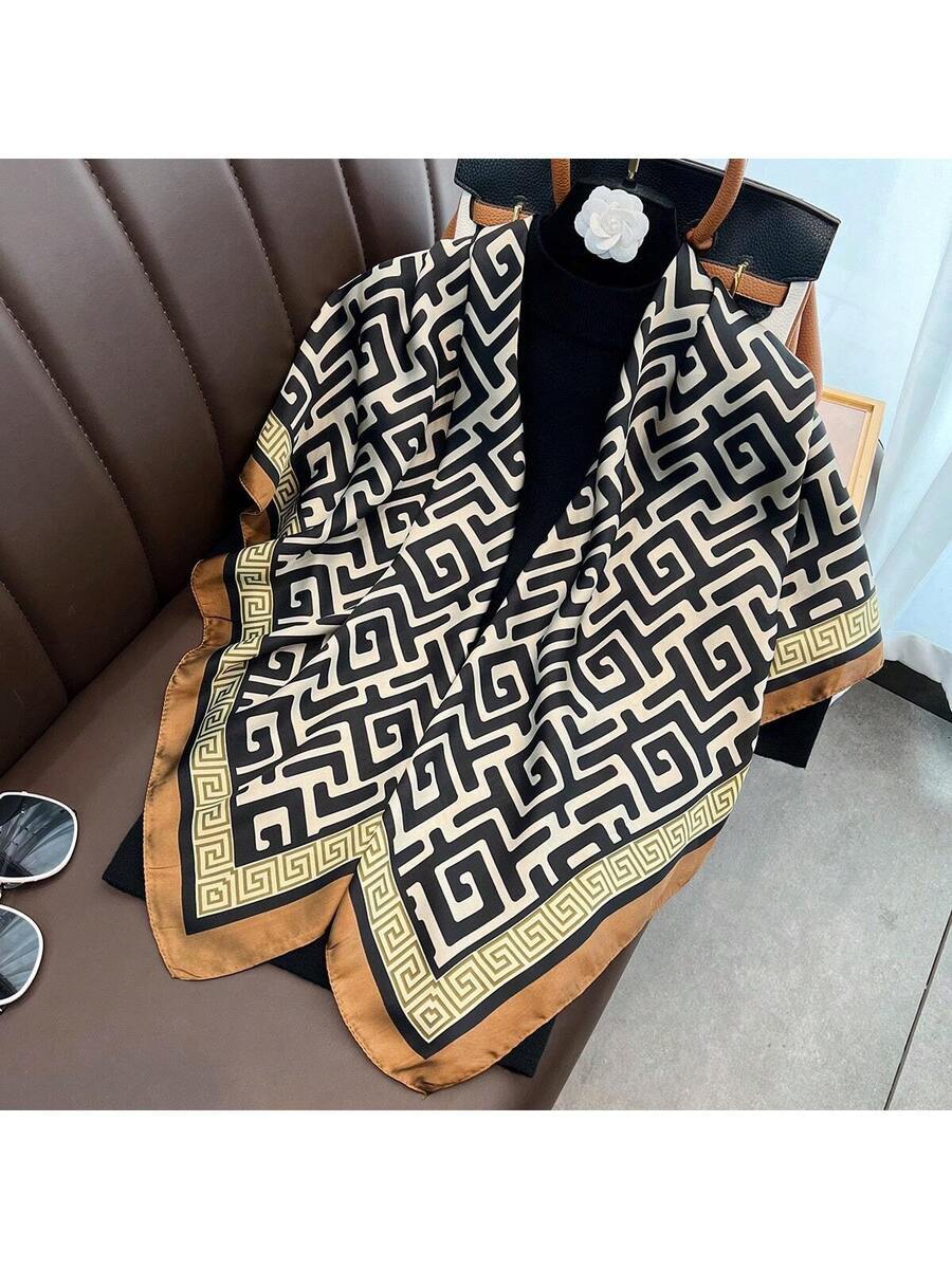 アクセサリー レディース スカーフ 新スタイル 英字 スクエアスカーフ、オフィス エアコン対策 防風ショール、旅行 日よけ シルク拍卖