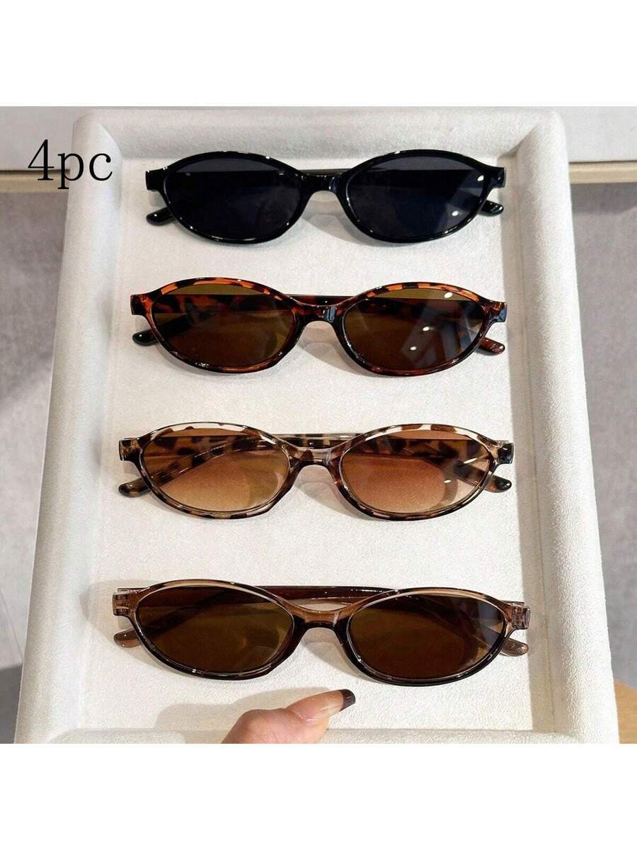 アクセサリー レディース アイアクセサリー セット ファッショングラス 4個セット、スタイリッシュなユニセックス 多用途メガネセッ拍卖