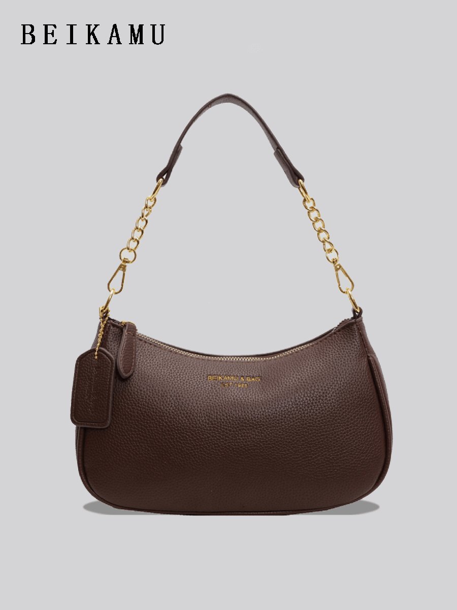 バッグ レディース ショルダーバッグ 1個 レディース 無地 PU ショルダーバッグ、仕事通勤に使える多用途アンダーアームバッグ、拍卖