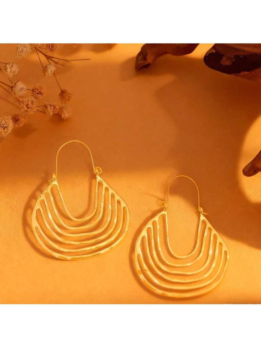 ジュエリー レディース イヤーアクセサリー 1ペア ビンテージ 誇張された字型 幾何学的ピアス、女性のためのユニークなパーソナライ拍卖